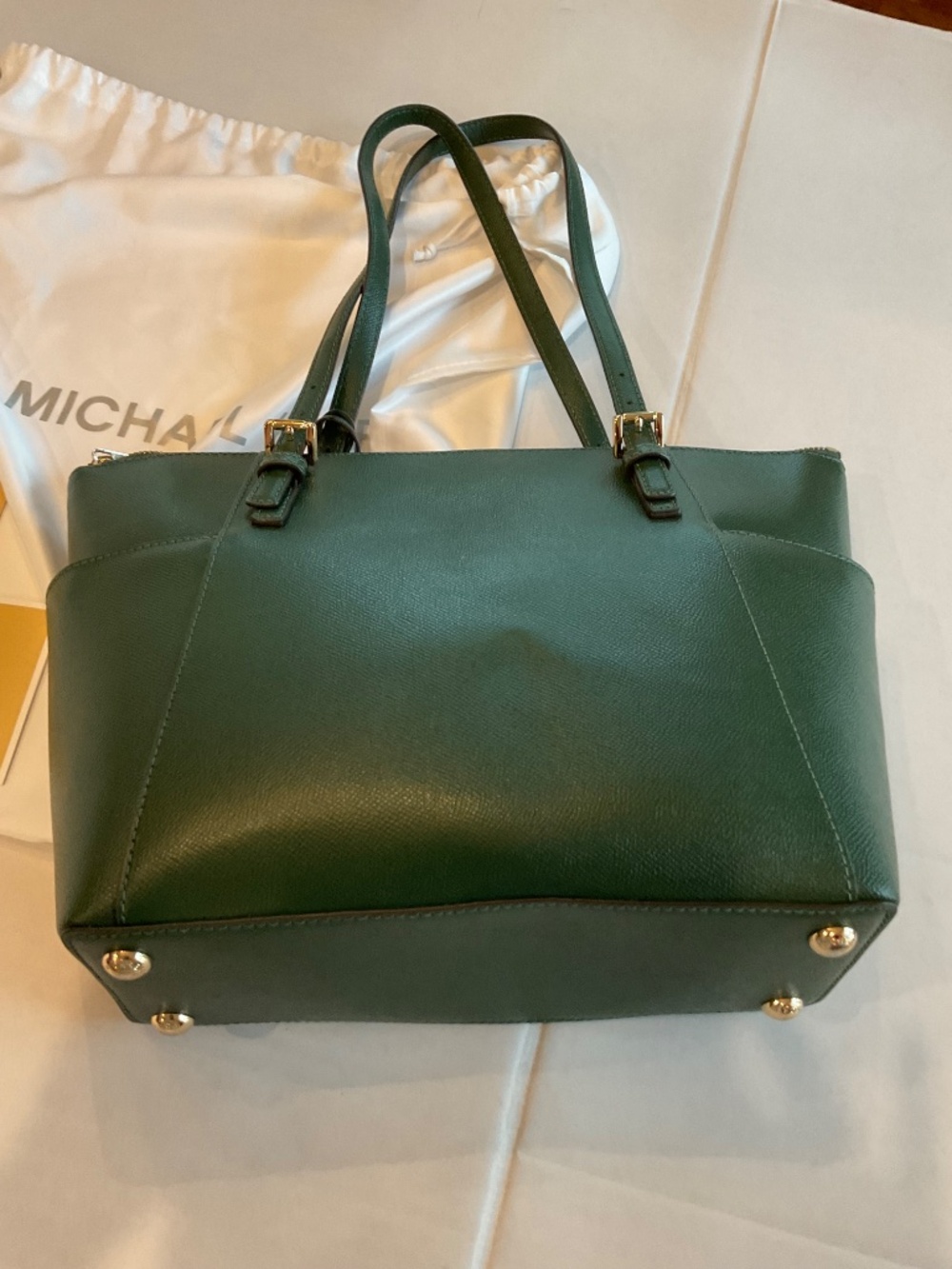 Michael Kors Jetset Moss Green Saffiano leather tote - Picture 2 of 8